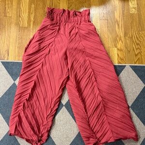 Issey Miyake Crimson Pleated Trousers